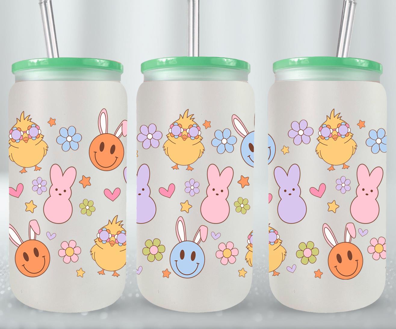 Smiley Easter-10462 - glass can
