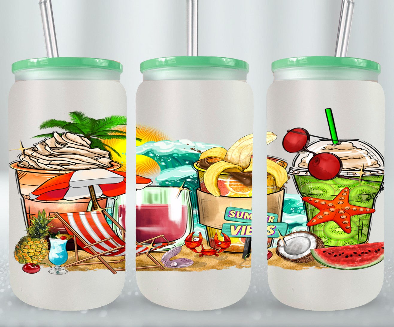 Summer Vibes Coffee Cups-10689 - glass can