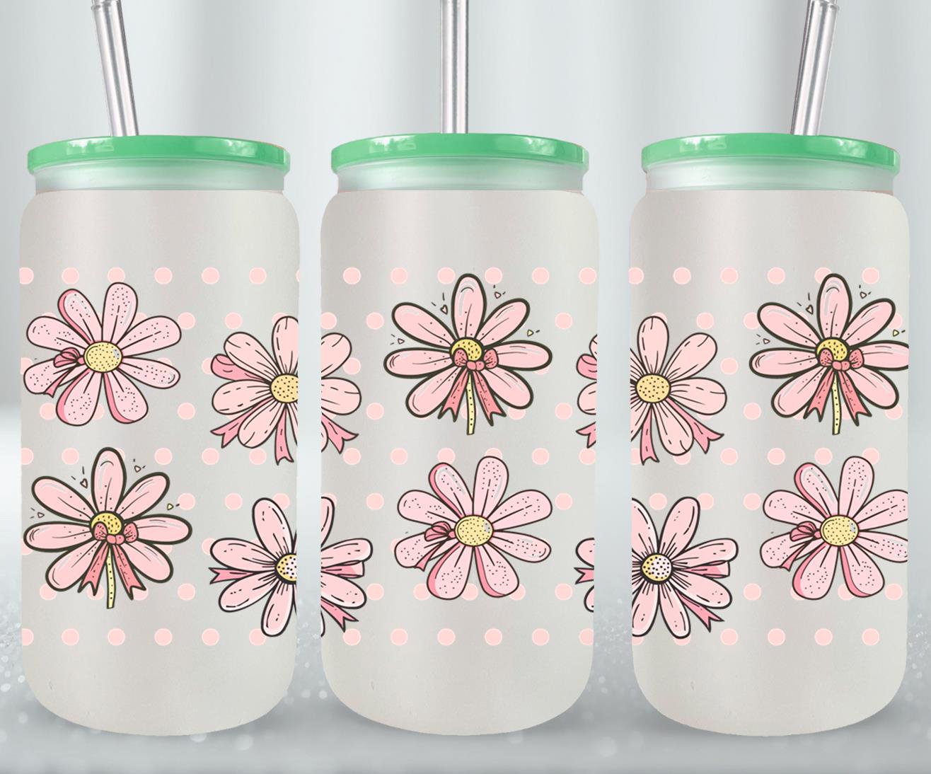 Pink Bow-9991 - glass can