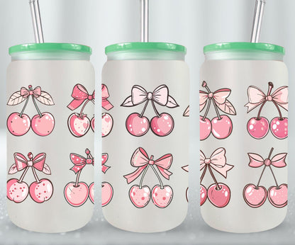 Pink Bow-9994 - glass can