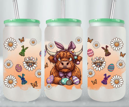 Highland Cow Easter-10392 - glass can