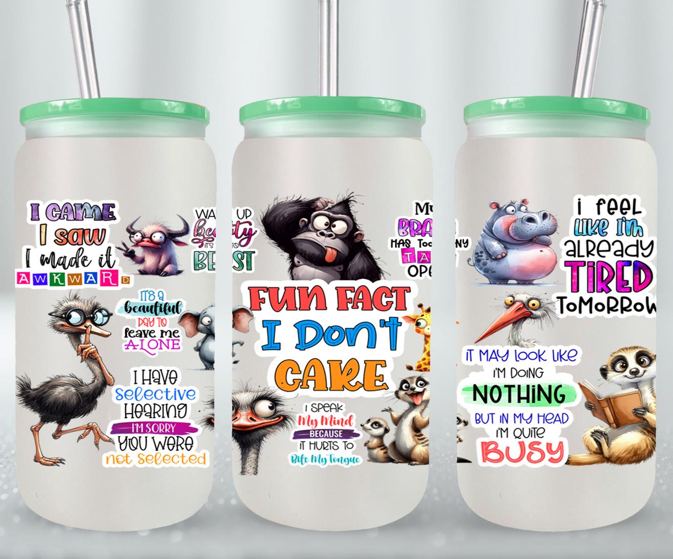 Fun Fact I Don?t Care-9889 - glass can