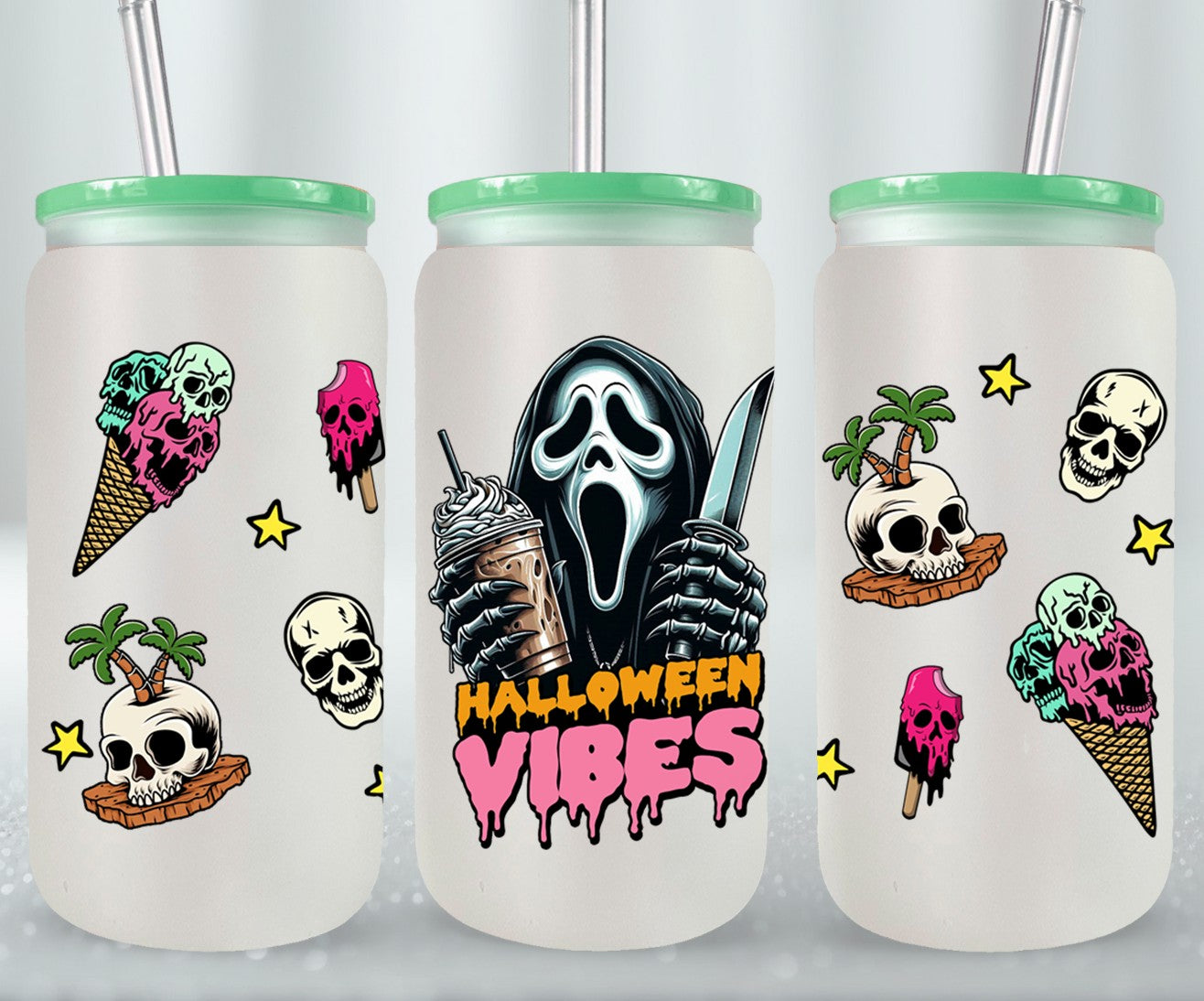 Halloween Vibes - glass can