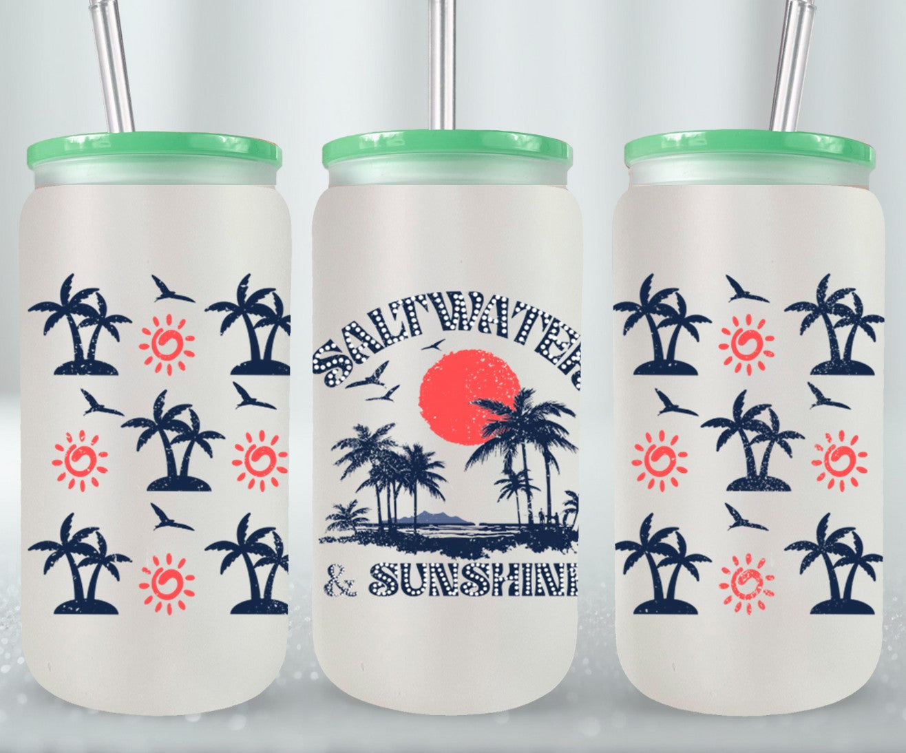 Salt Water And Sunshine Summer-10666 - glass can