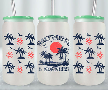 Salt Water And Sunshine Summer-10666 - glass can