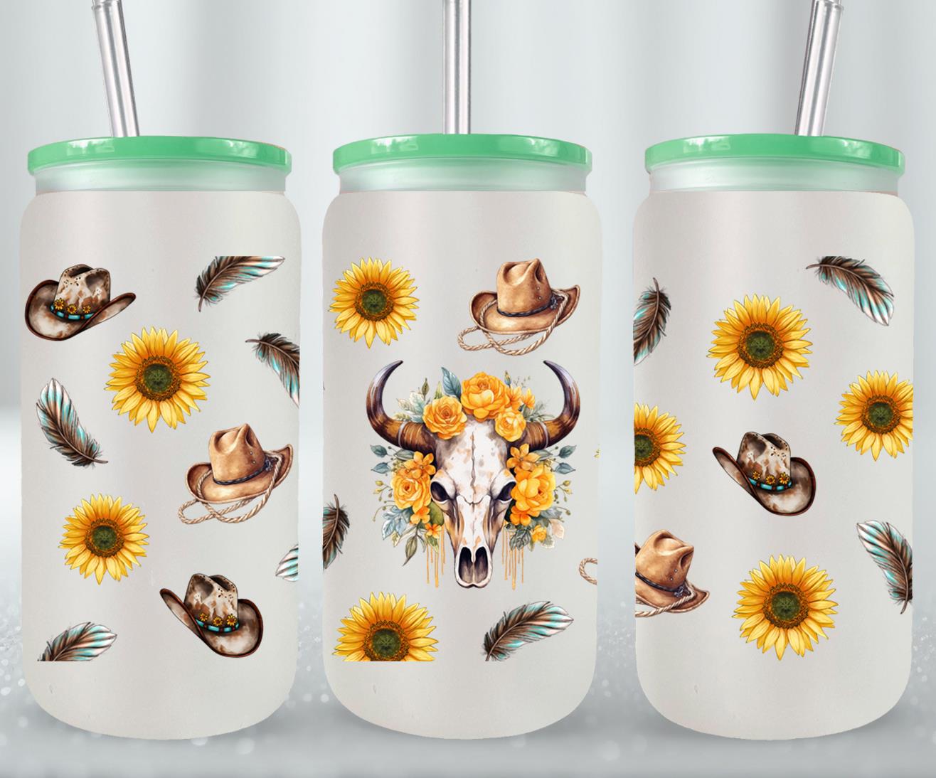 Cow Boy1-10468 - glass can