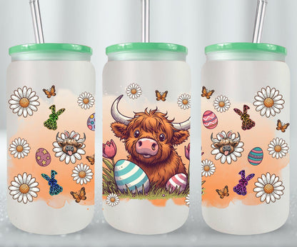 Highland Cow Easter-10380 - glass can