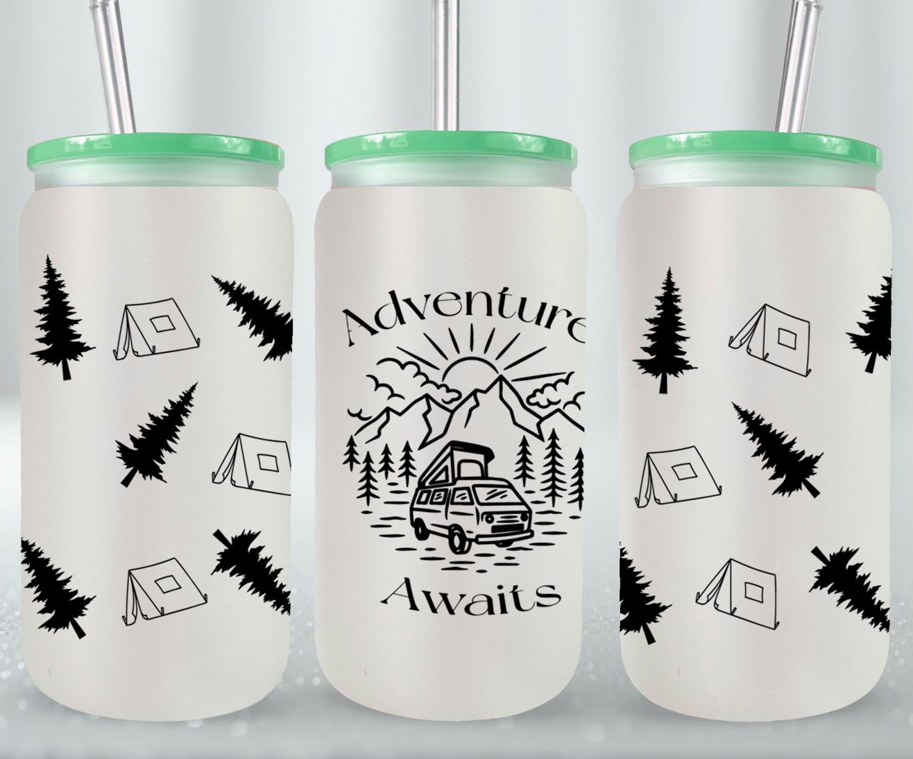 Adventure Camping - glass can