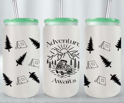 Adventure Camping - glass can