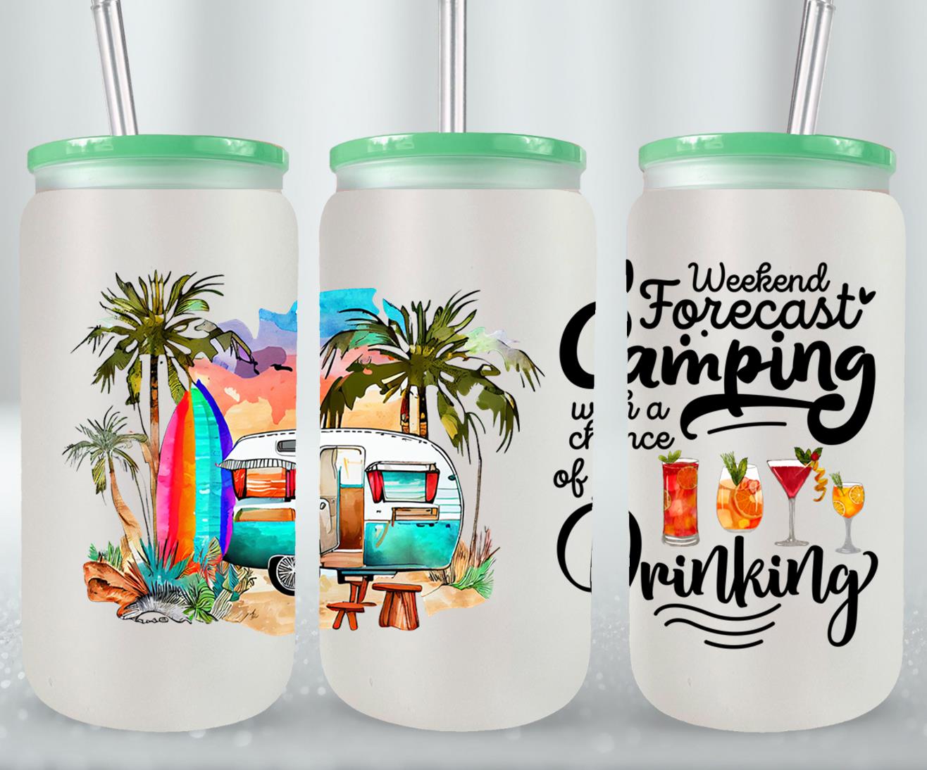 Adventure Camping - glass can