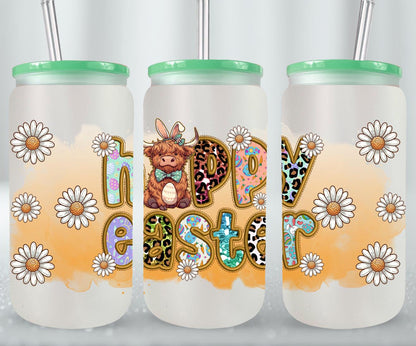 Highland Cow Easter-10398 - glass can