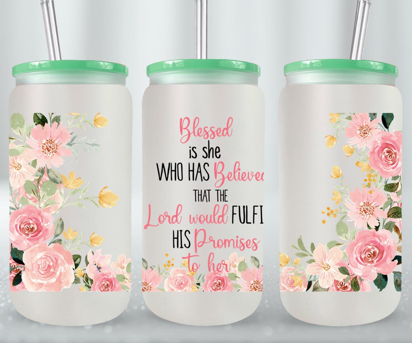 Blessed - glass can