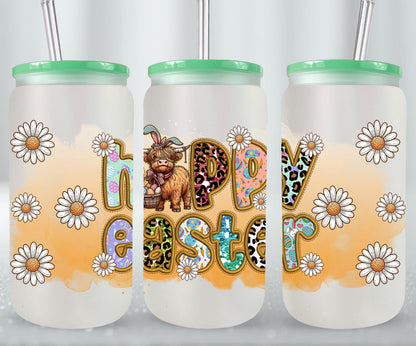 Highland Cow Easter-10393 - glass can