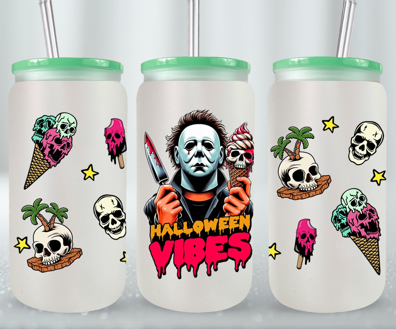 Halloween Vibes - glass can