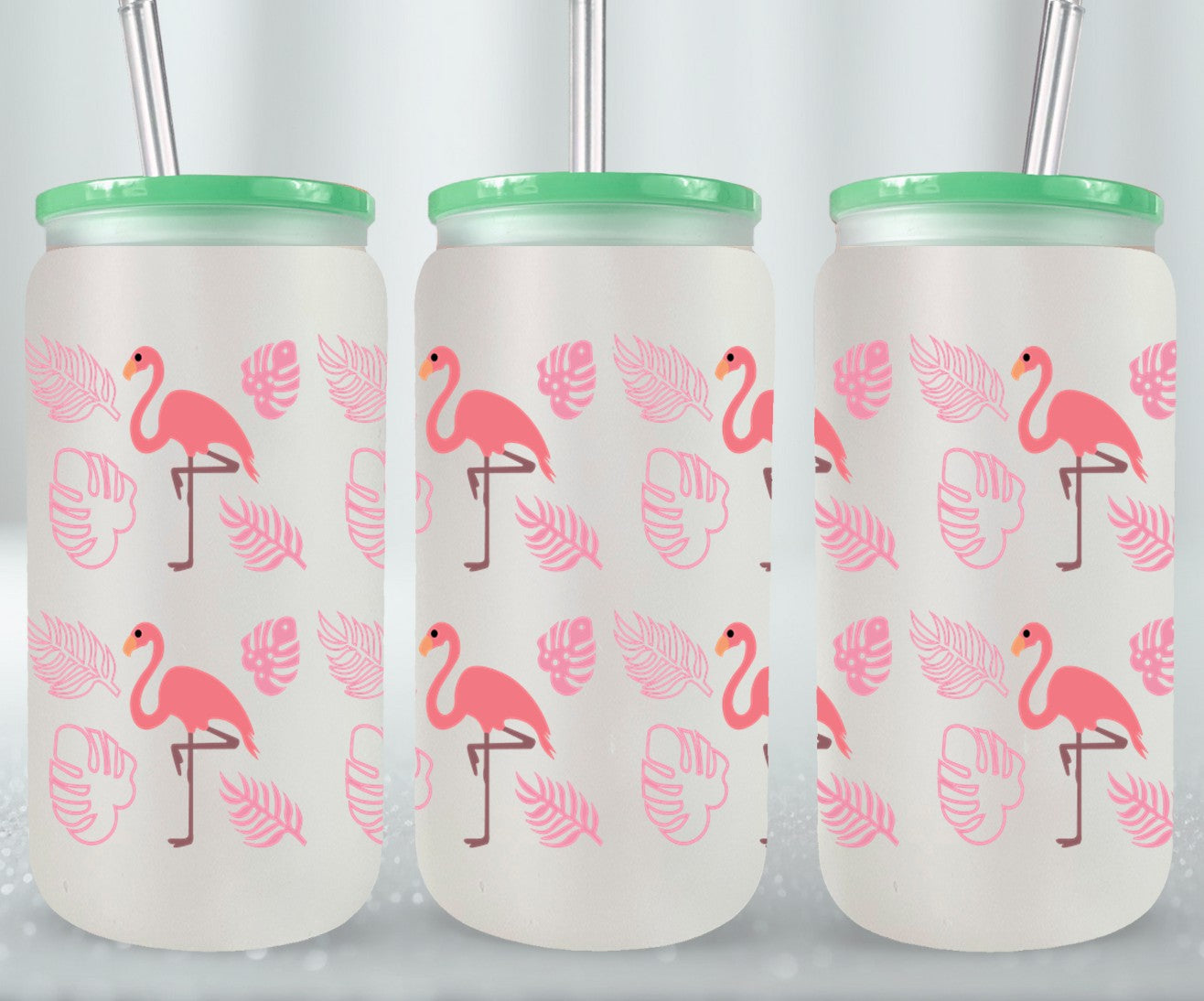 Pink Flamingos-10687 - glass can