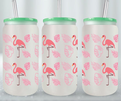 Pink Flamingos-10687 - glass can