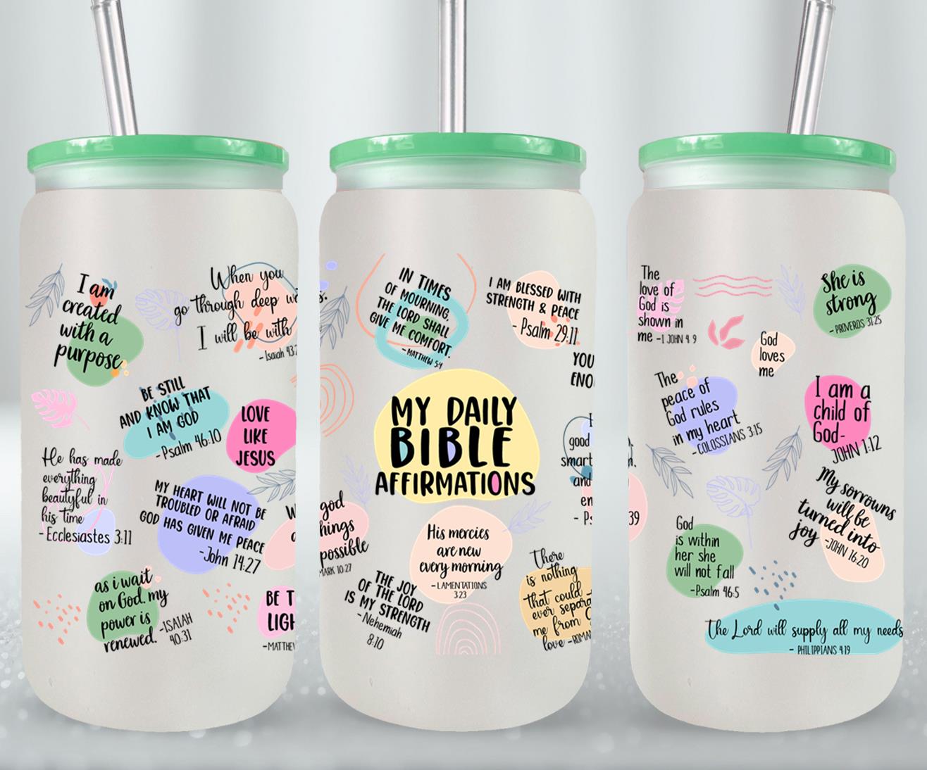 My Daily Bible Affirmation-10216 - glass can