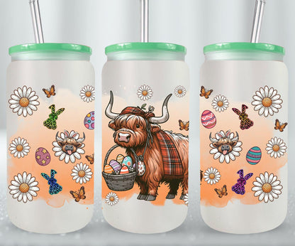 Highland Cow Easter-10382 - glass can