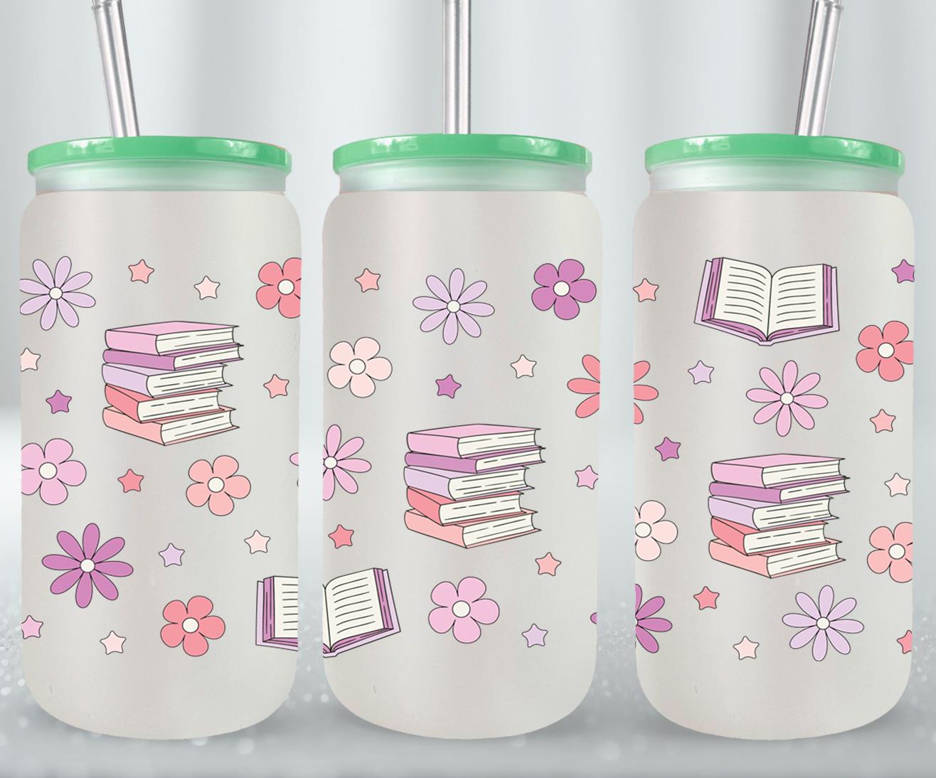 Books and Flowers 1-9971 - glass can