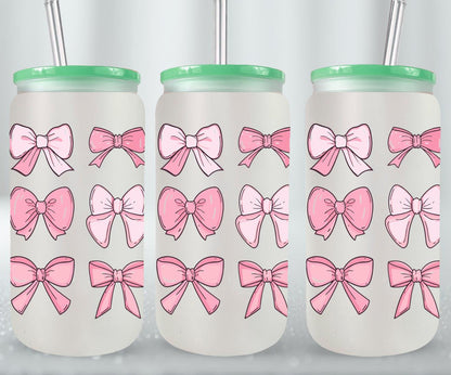 Pink Bow-9990 - glass can