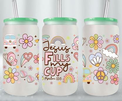 Jesus Fells My Cup-10208 - glass can