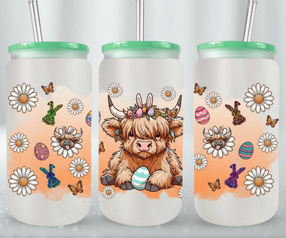 Highland Cow Easter-10378 - glass can