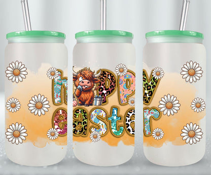 Highland Cow Easter-10400 - glass can