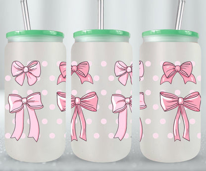 Pink Bow-9987 - glass can