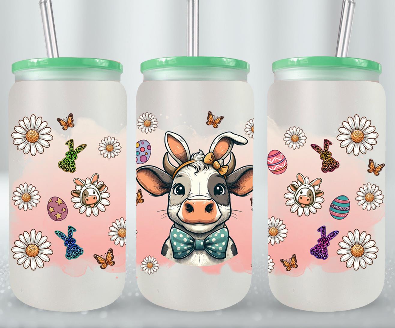 Cow Easter Day-10300 - glass can