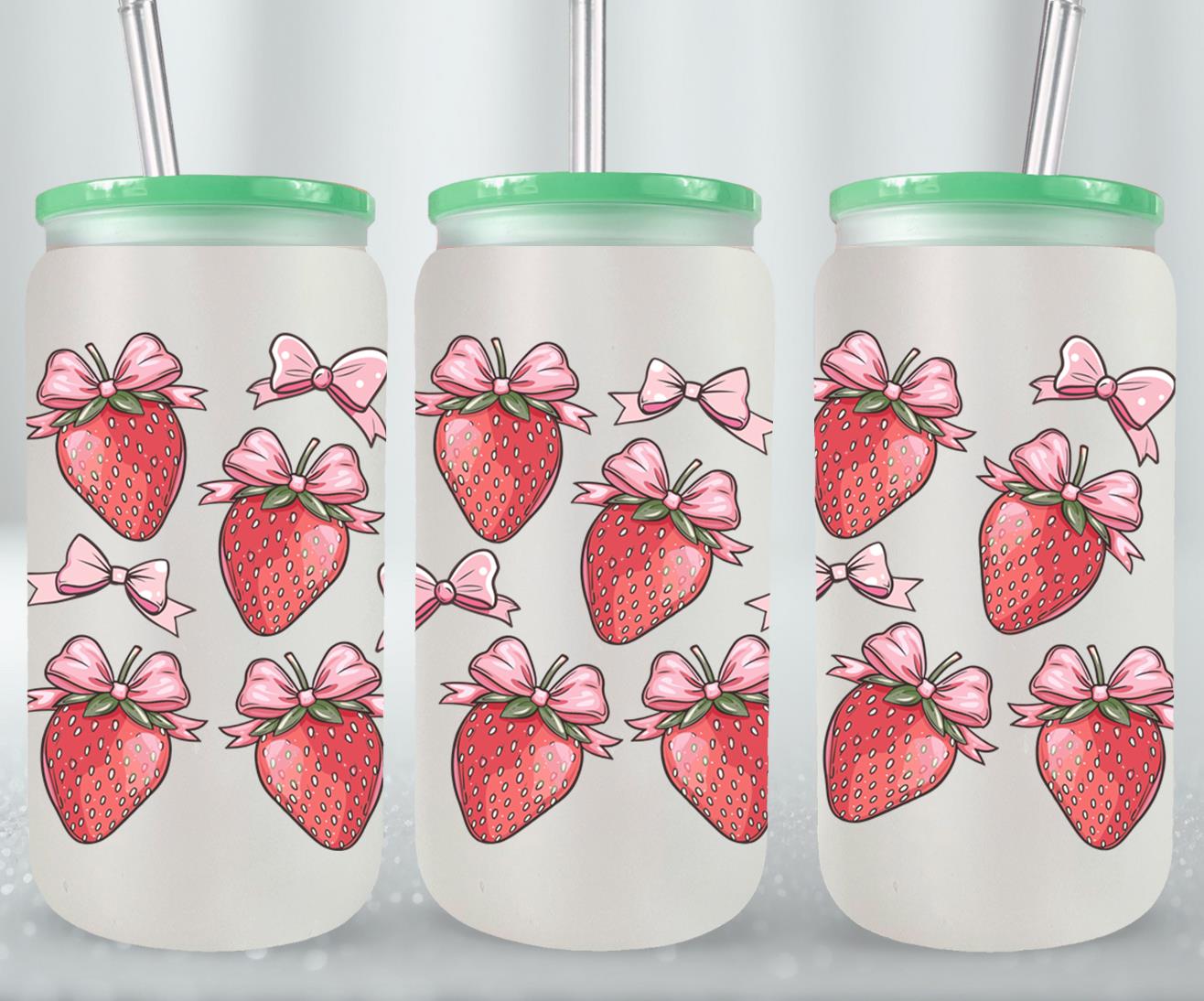 Pink Bow-9986 - glass can