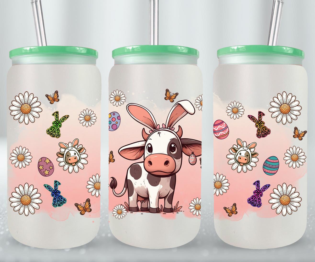 Cow Easter Day-10299 - glass can