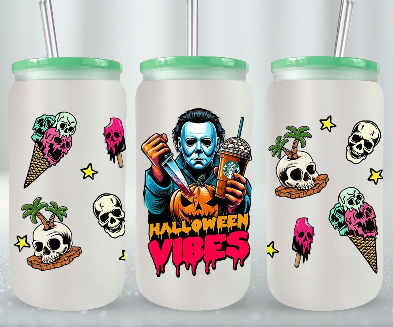 Halloween Vibes - glass can
