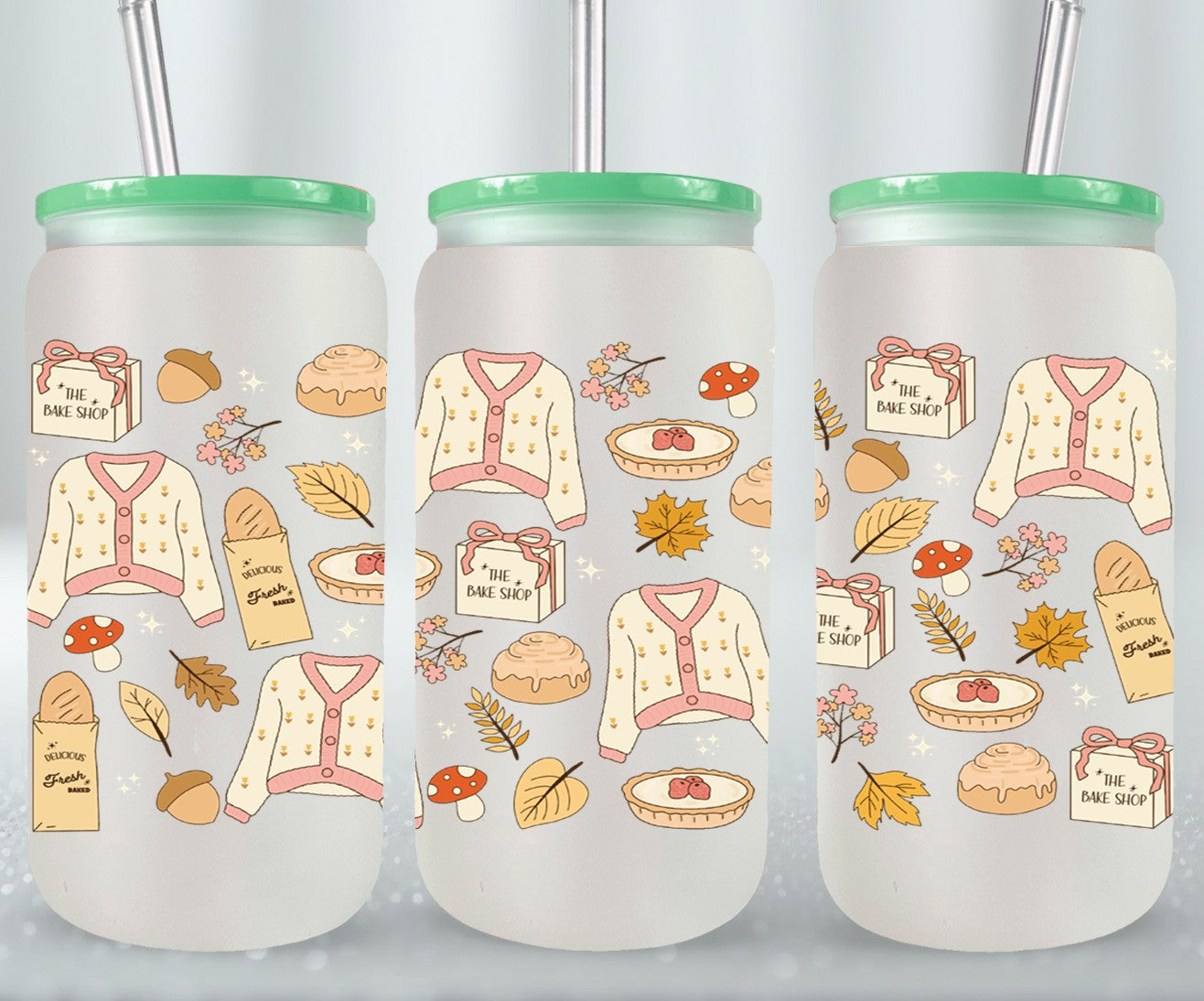 Girly Autumn - glass can