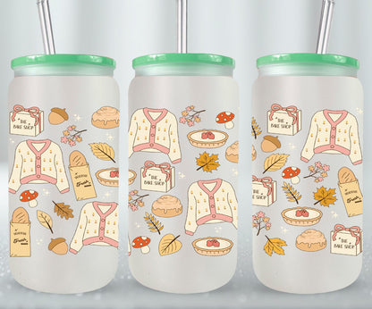 Girly Autumn - glass can