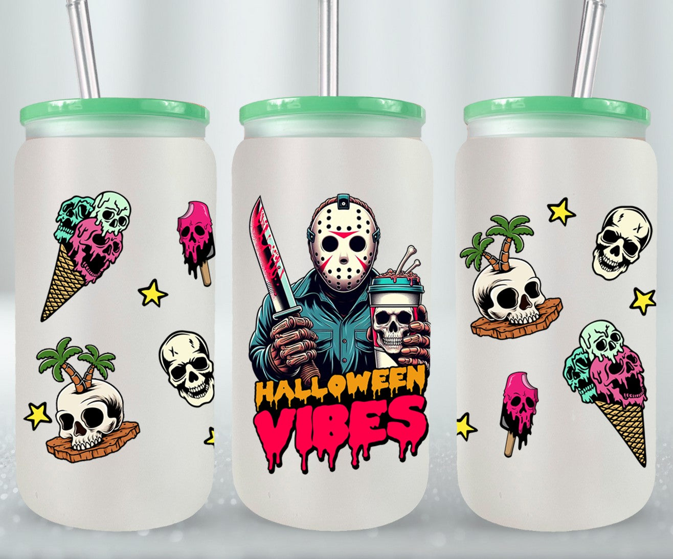Halloween Vibes - glass can