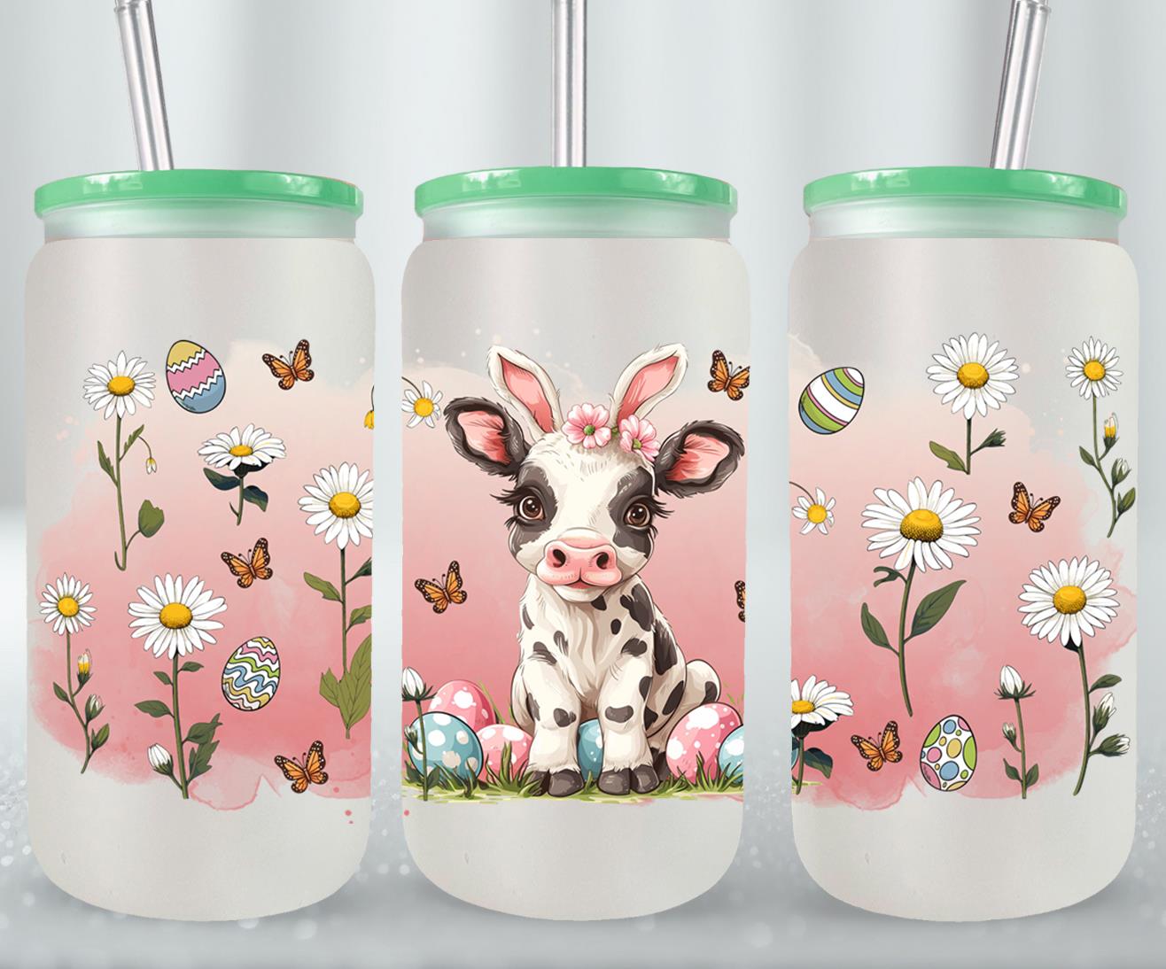 Cow Easter Day-10317 - glass can