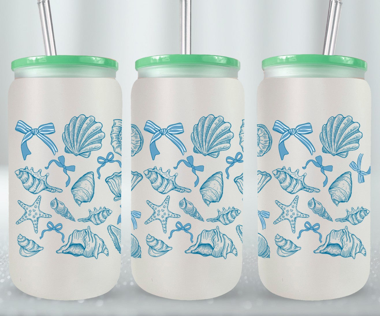 Coastal Sea Shells-10661 - glass can