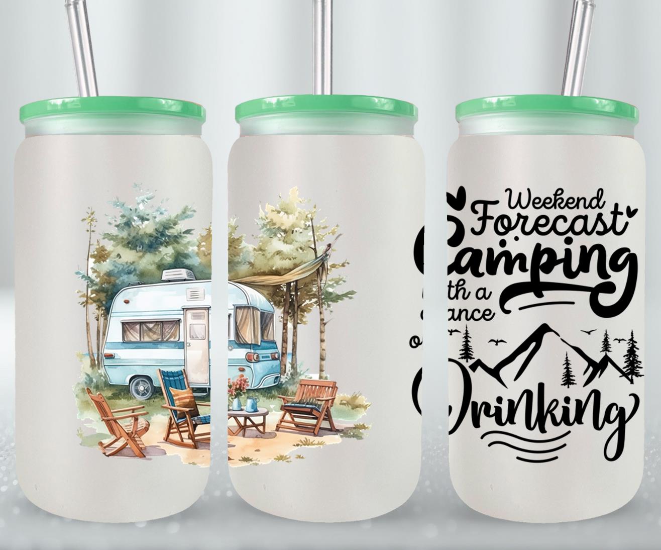 Adventure Camping - glass can