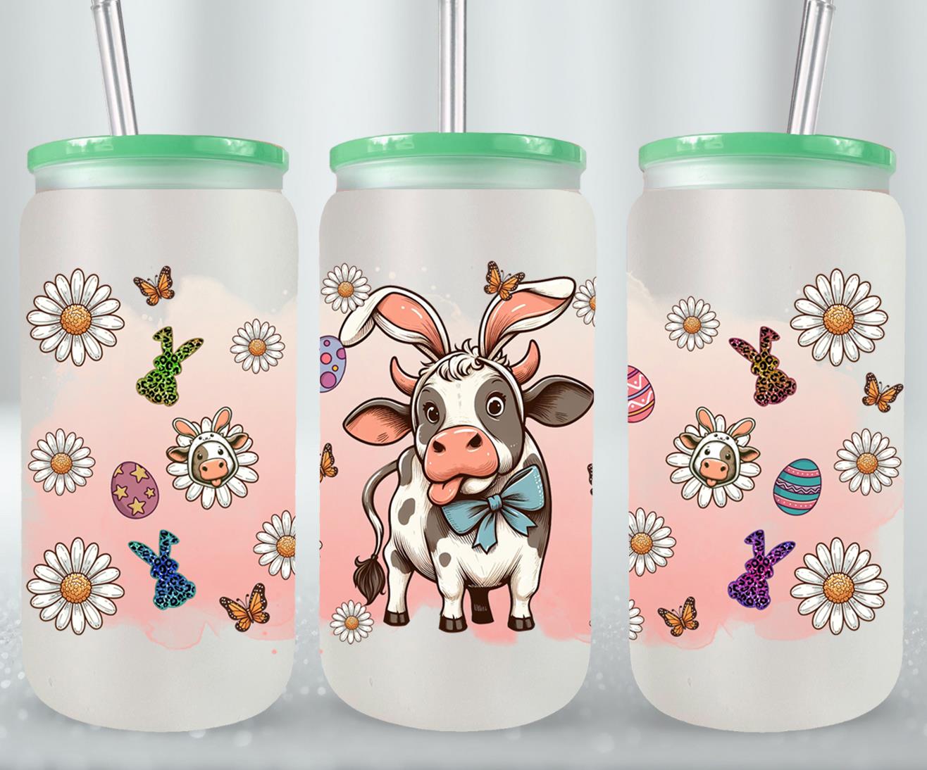 Cow Easter Day-10301 - glass can