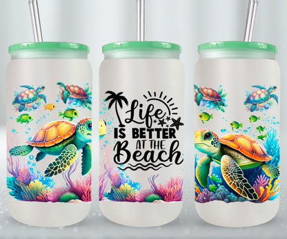 Life Is Better At The Beach Summer-10665 - glass can