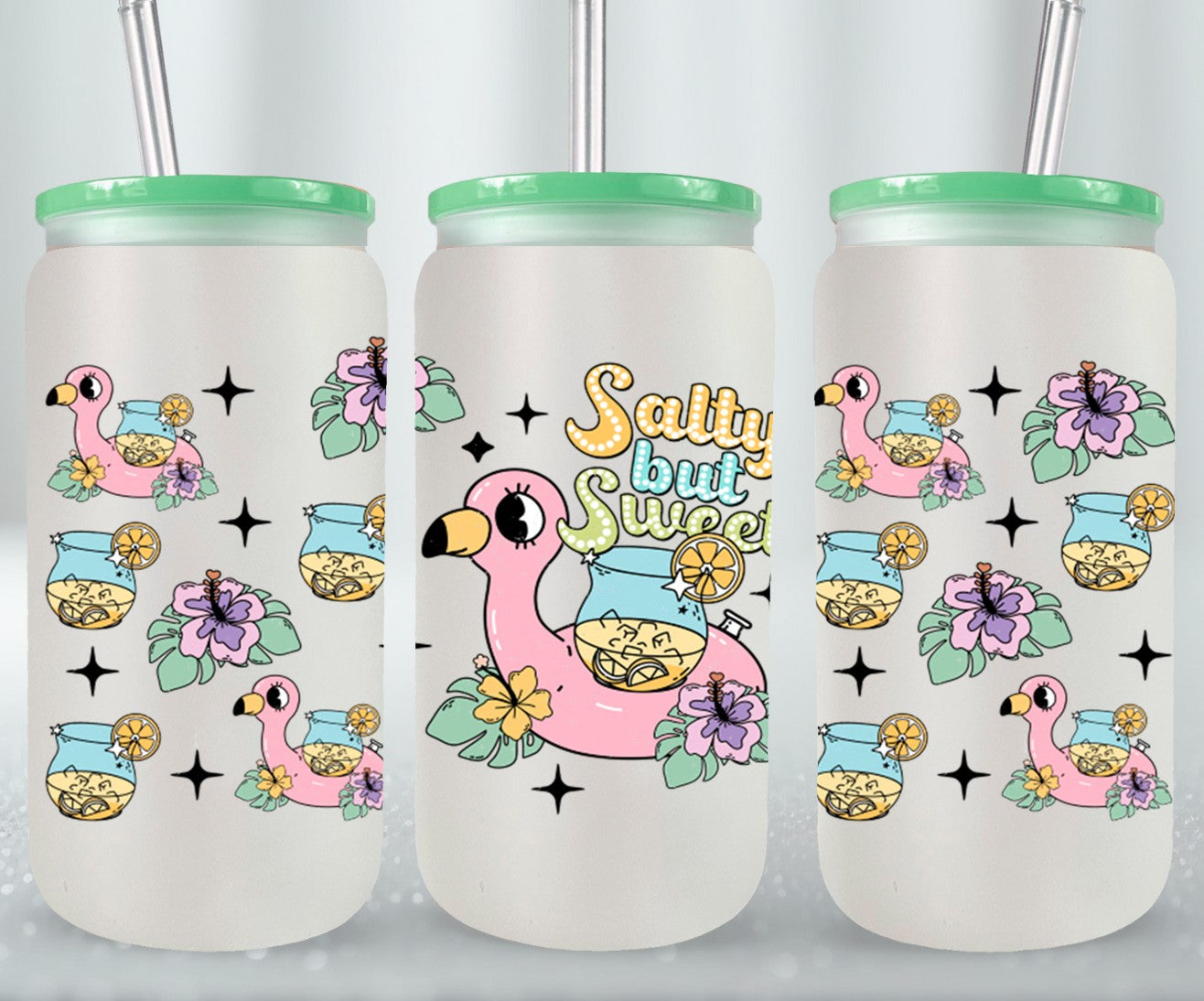 Salty But Sweet Distressed-10667 - glass can