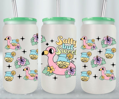 Salty But Sweet Distressed-10667 - glass can