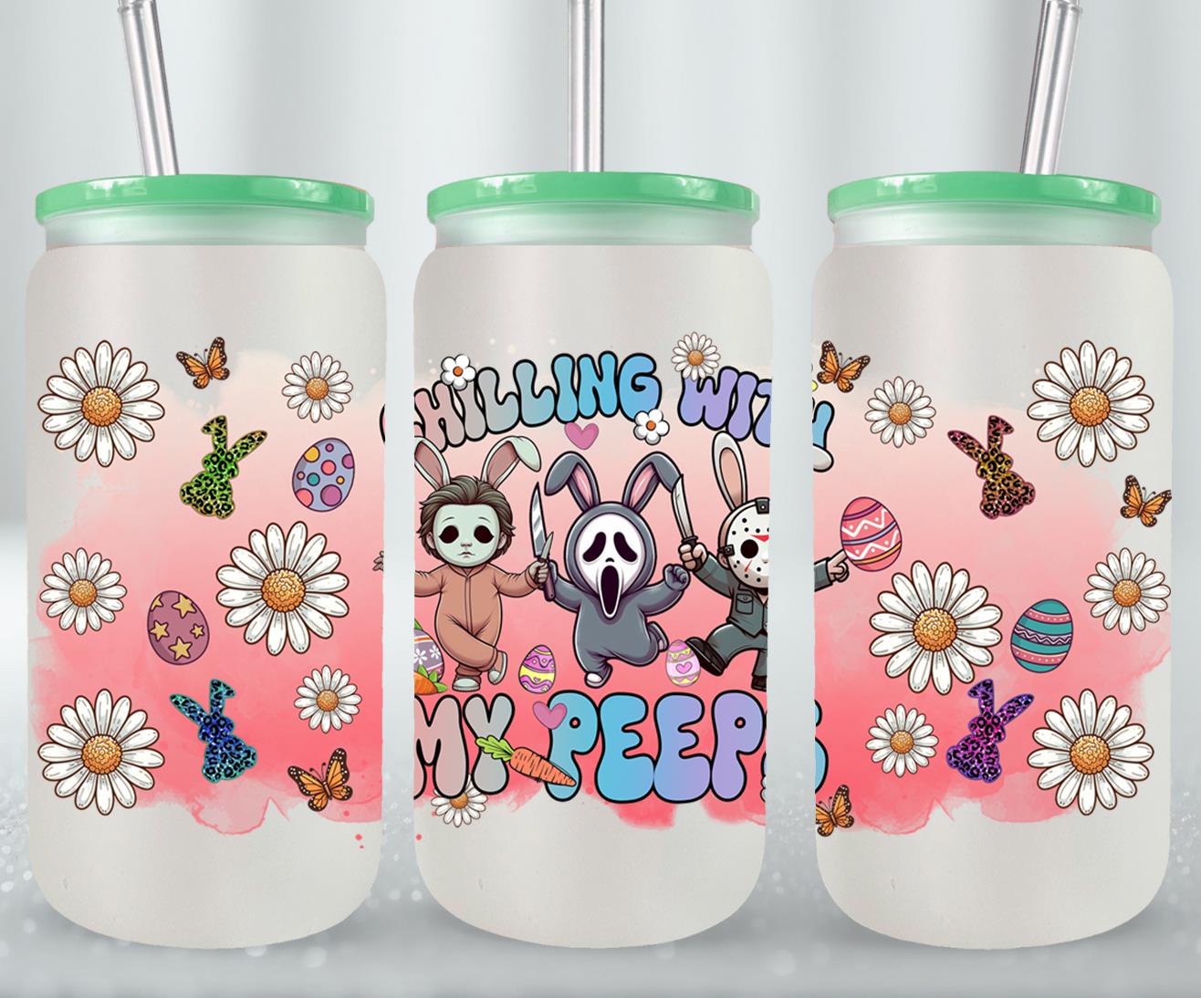 Easter Horror Killer-10330 - glass can