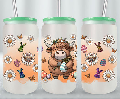 Highland Cow Easter-10387 - glass can