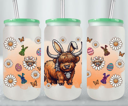 Highland Cow Easter-10381 - glass can