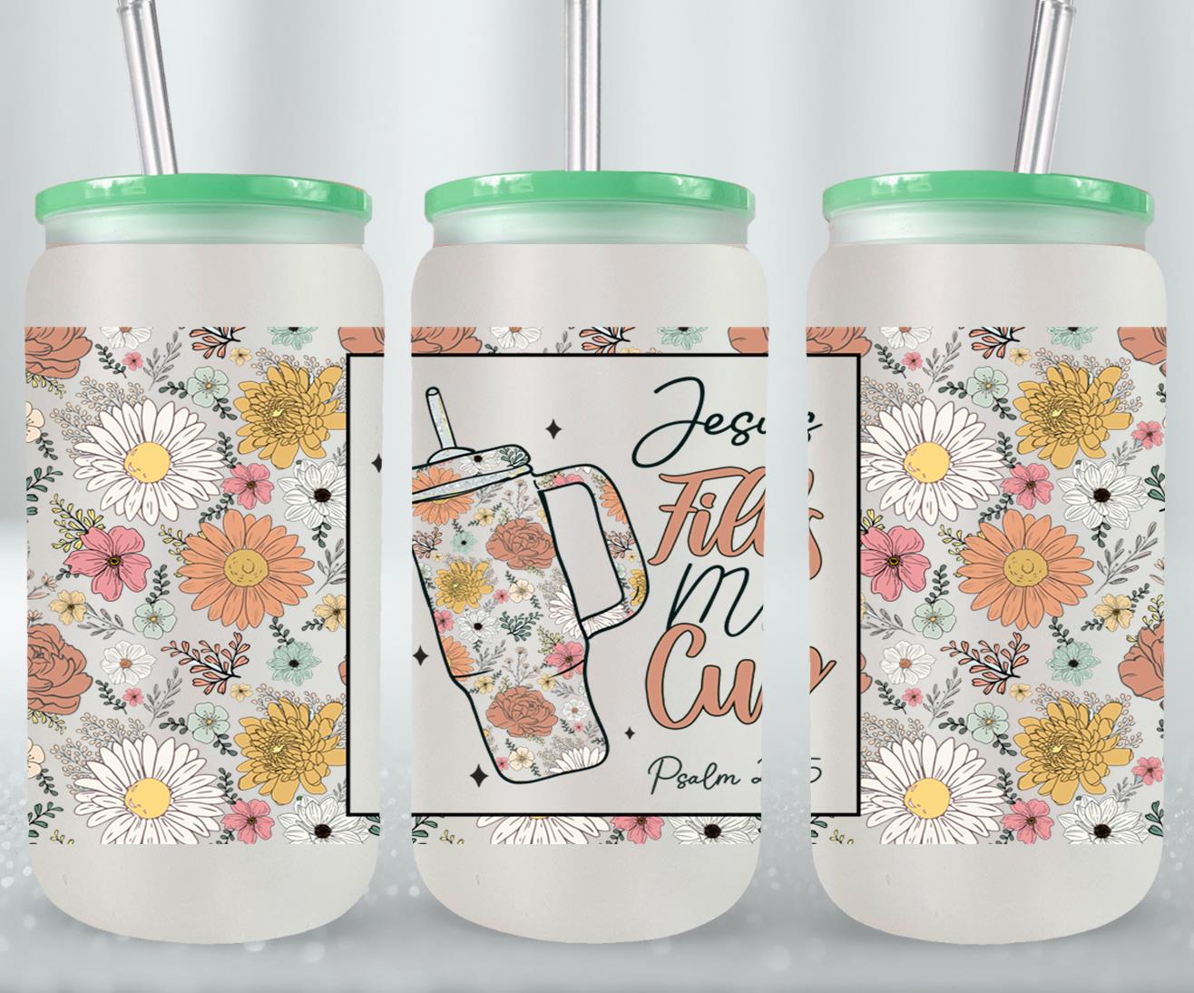 Jesus Fells My Cup-10210 - glass can