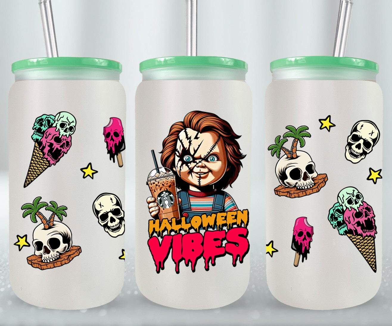 Halloween Vibes - glass can