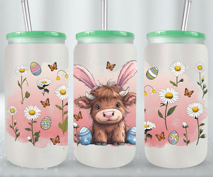 Highland Cow Easter-10368 - glass can