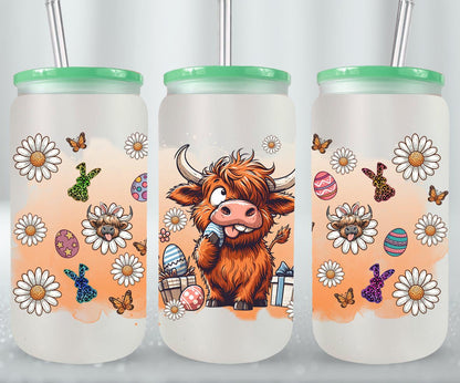 Highland Cow Easter-10384 - glass can