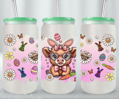 Highland Cow Easter-10377 - glass can